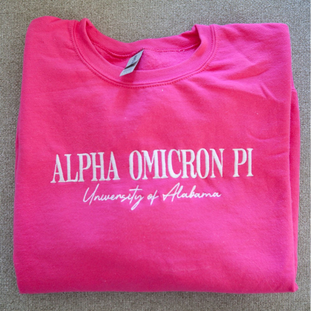Bright pink adorable sorority sweatshirt!